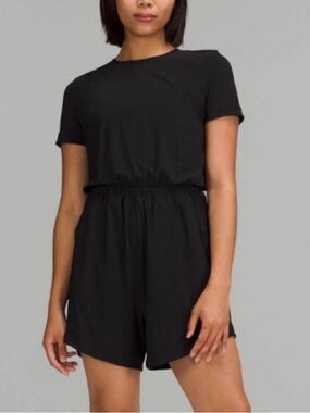 Lululemon Black Short Sleeve Romper